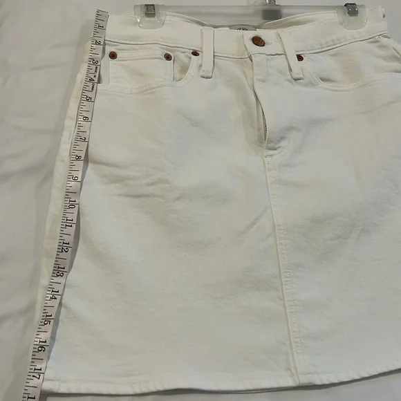 J Crew white denim skirt.   Size on the label is 28P. - Picture 3 of 4
